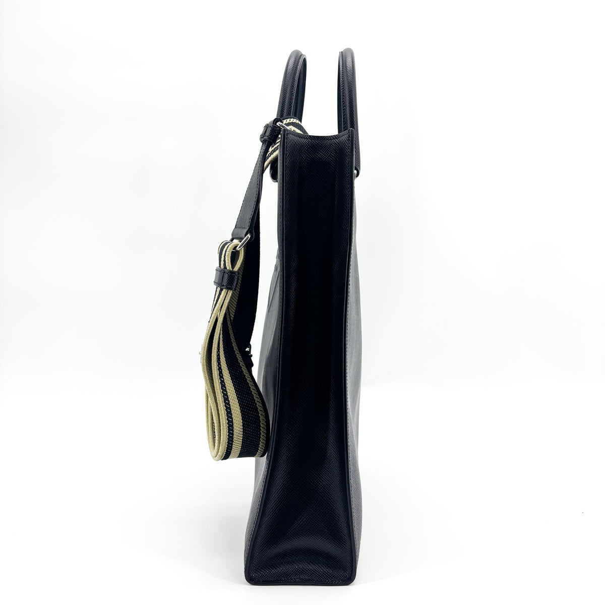 Prada Saffiano Leather Tote Bag Baltico Navy