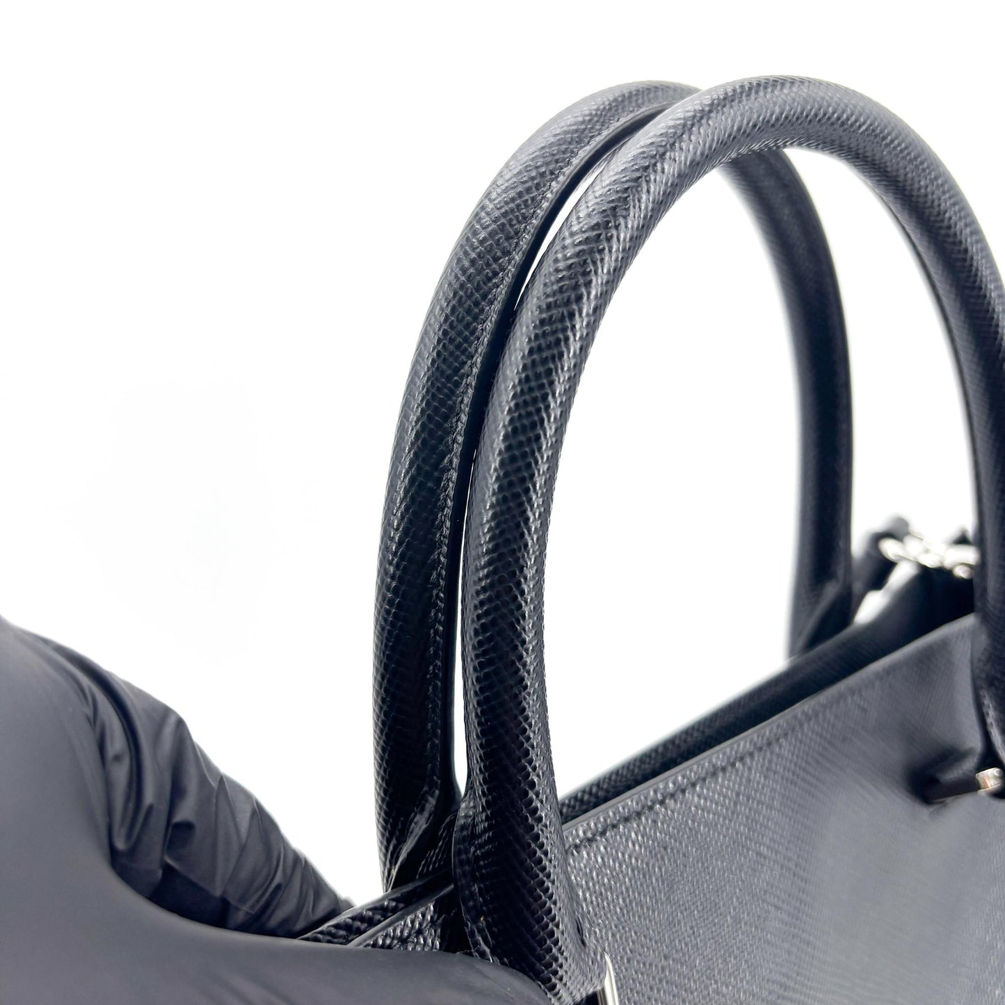 Prada Saffiano Leather Tote Bag Baltico Navy