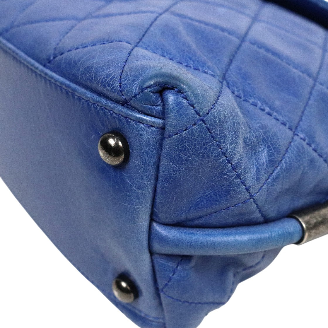 Chanel Blue Quilted CC Flap Chain Shoulder Bag