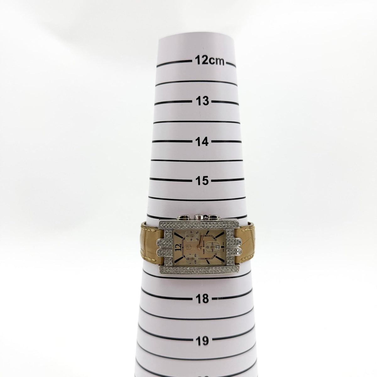 Harry Winston Avenue C Chronograph Diamond White Gold Beige