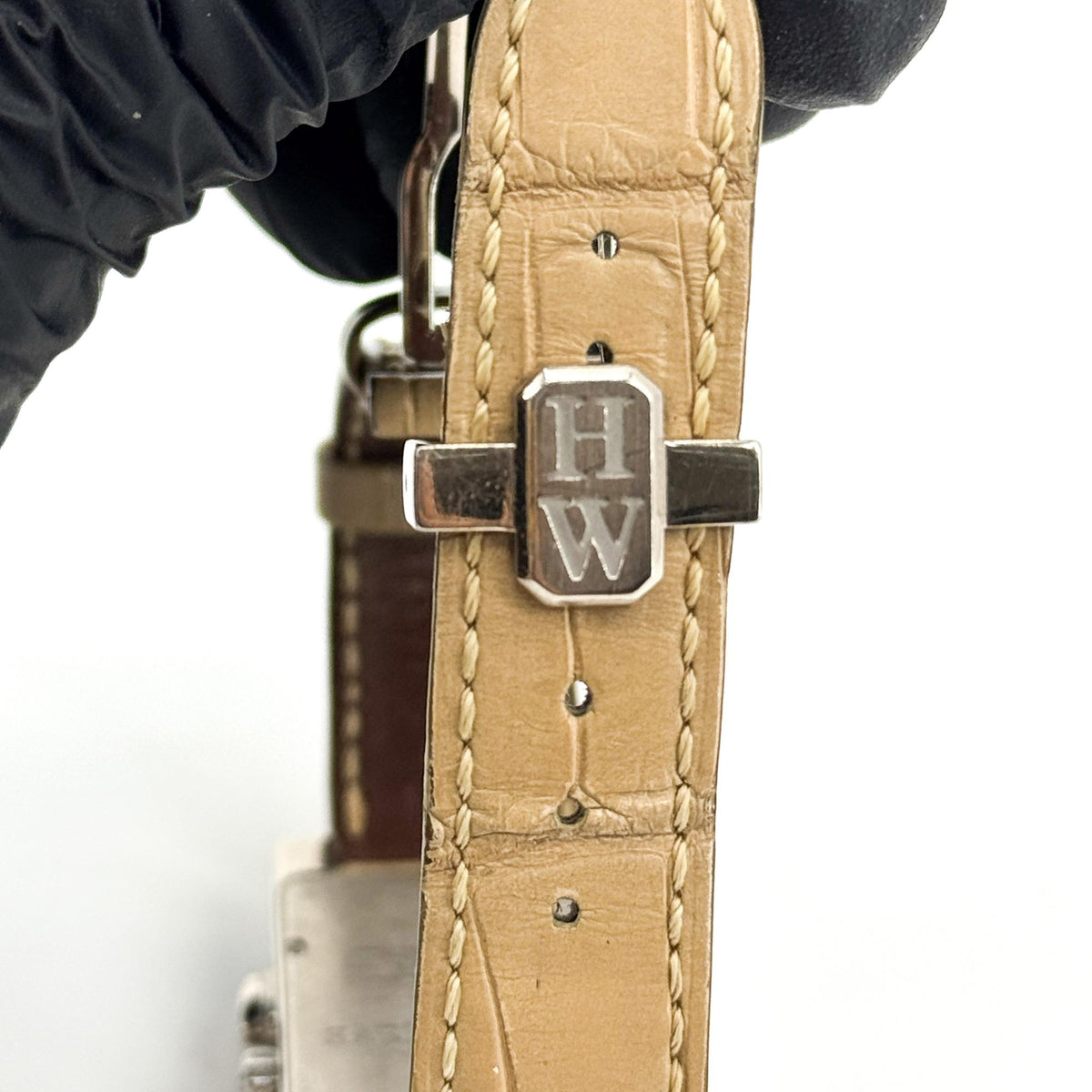 Harry Winston Avenue C Chronograph Diamond White Gold Beige