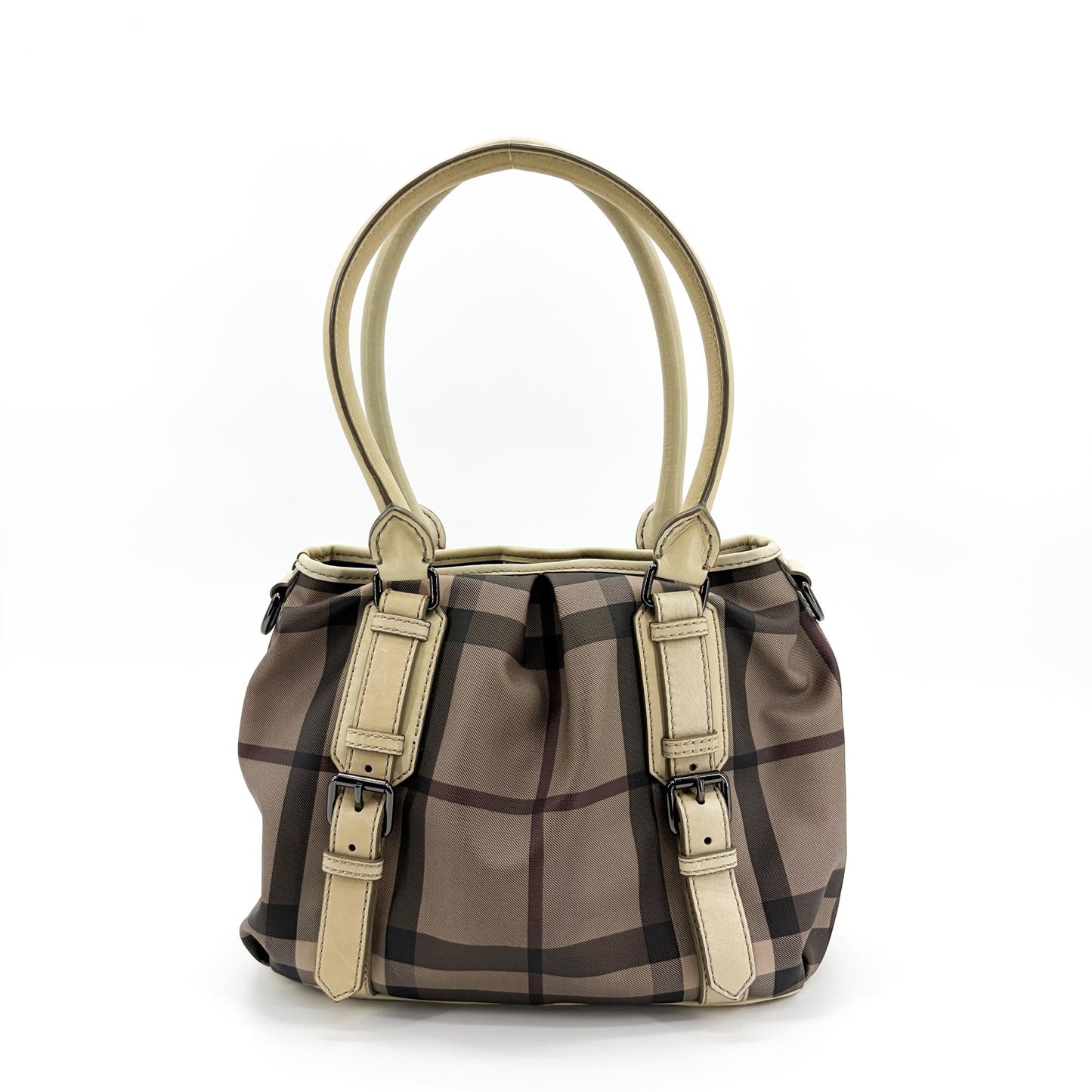 Burberry Nova Check Small Manner Tote Bag Beige