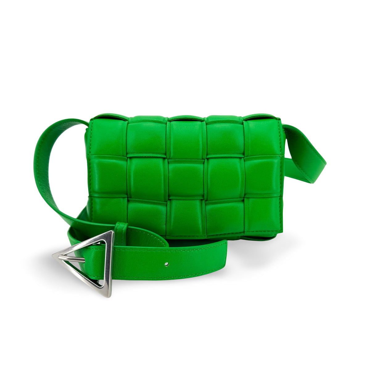 Bottega Veneta Small Padded Leather Cassette Bag Green