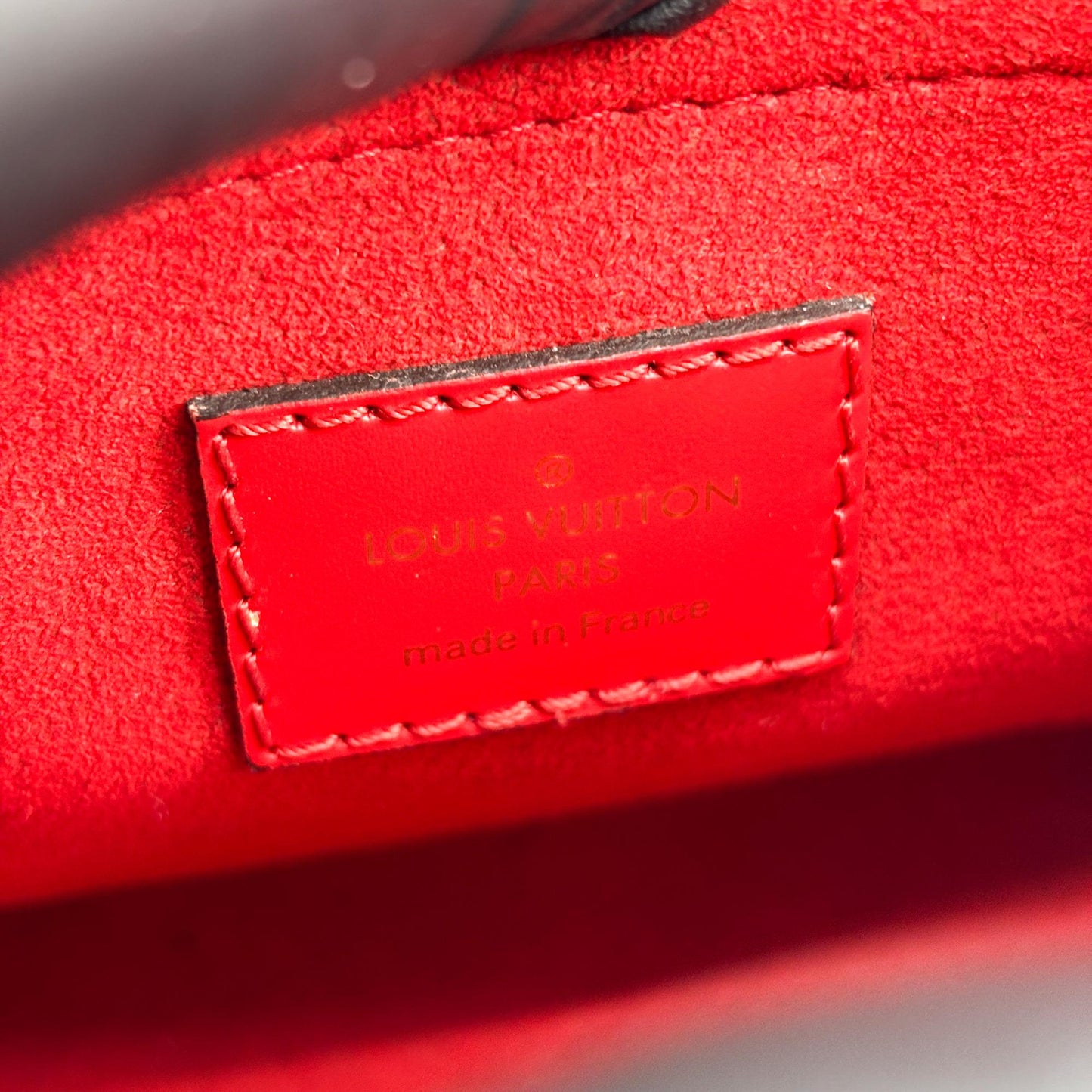 Louis Vuitton Effie Lock-It Top Handle Flap Bag Red Gold Hardware