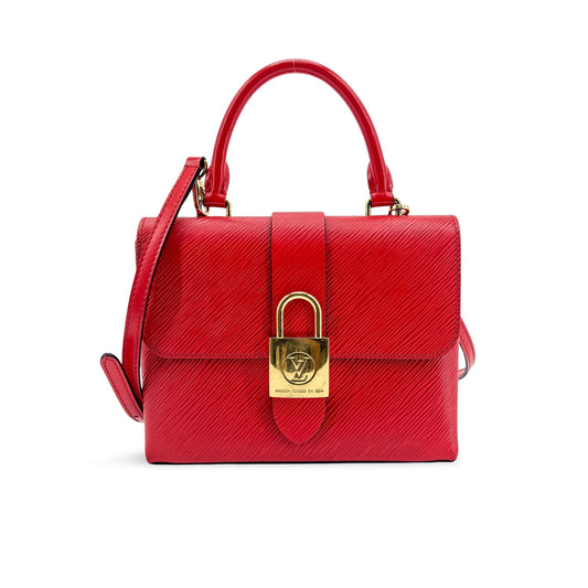 Sac à rabat Louis Vuitton Effie Lock-It, anses supérieures, rouge, accastillage doré