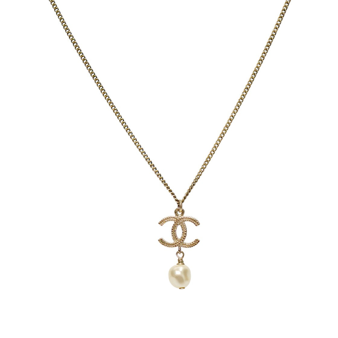 Chanel B12P Pearl Drop CC Necklace