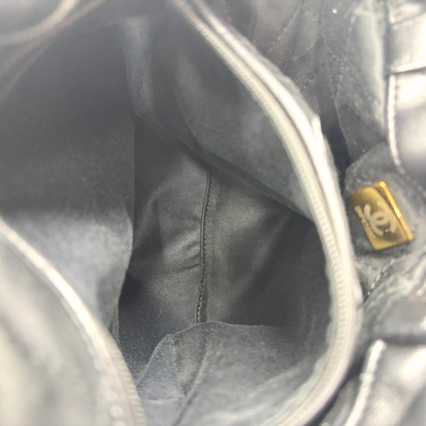 Chanel 22 Backpack Shiny Calfskin Gold Hardware Black