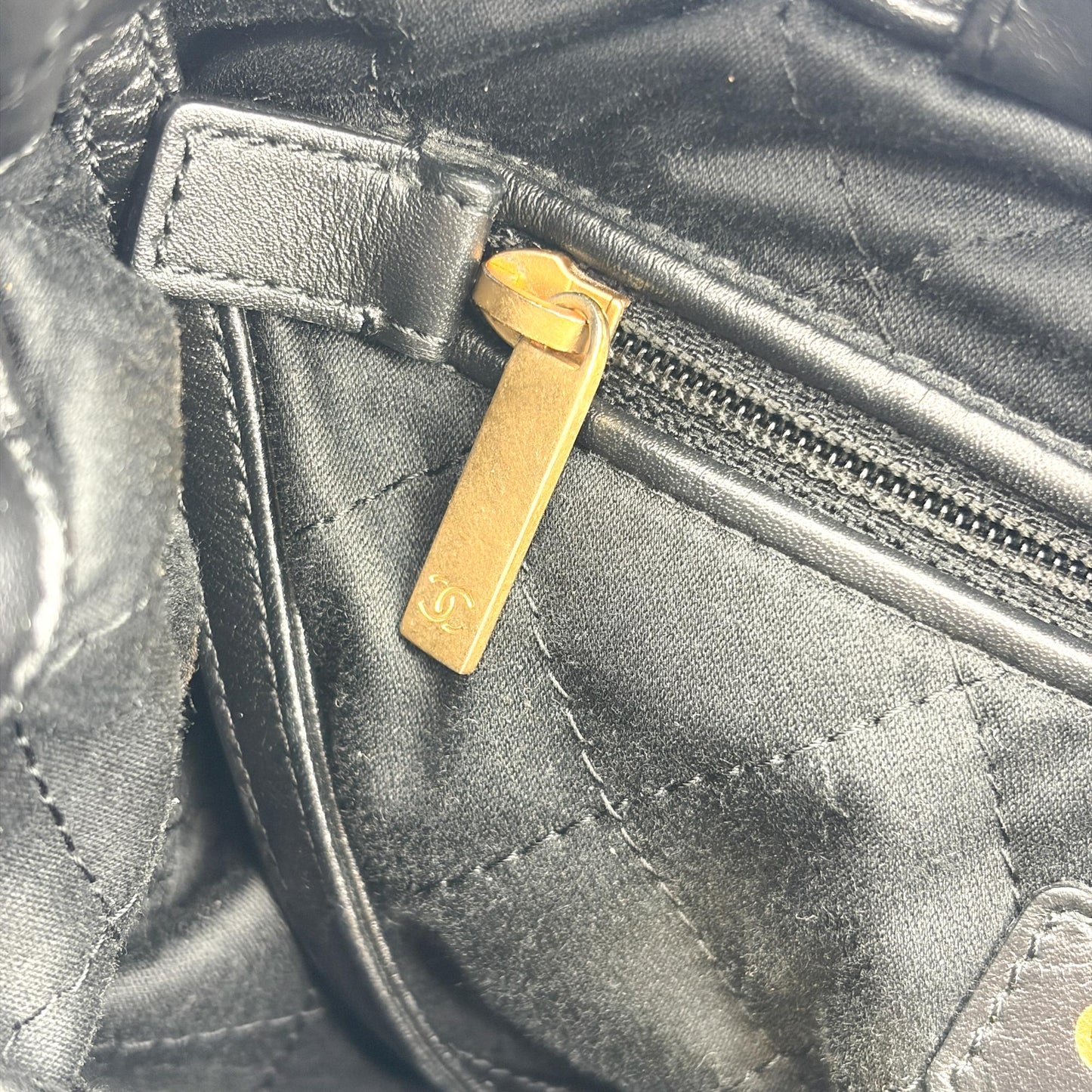 Chanel 22 Backpack Shiny Calfskin Gold Hardware Black