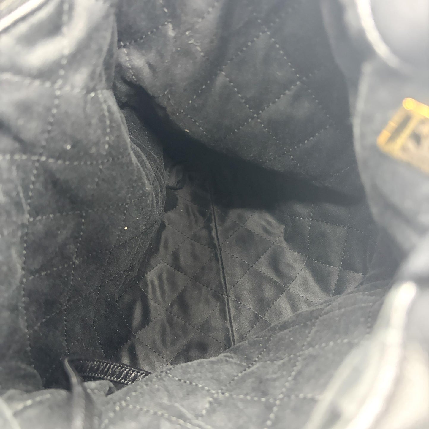 Chanel 22 Backpack Shiny Calfskin Gold Hardware Black