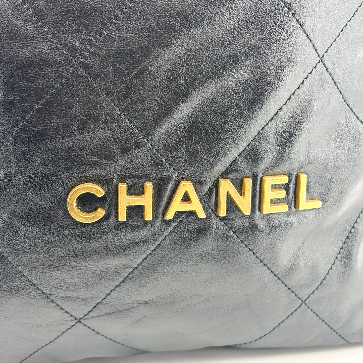 Chanel 22 Backpack Shiny Calfskin Gold Hardware Black