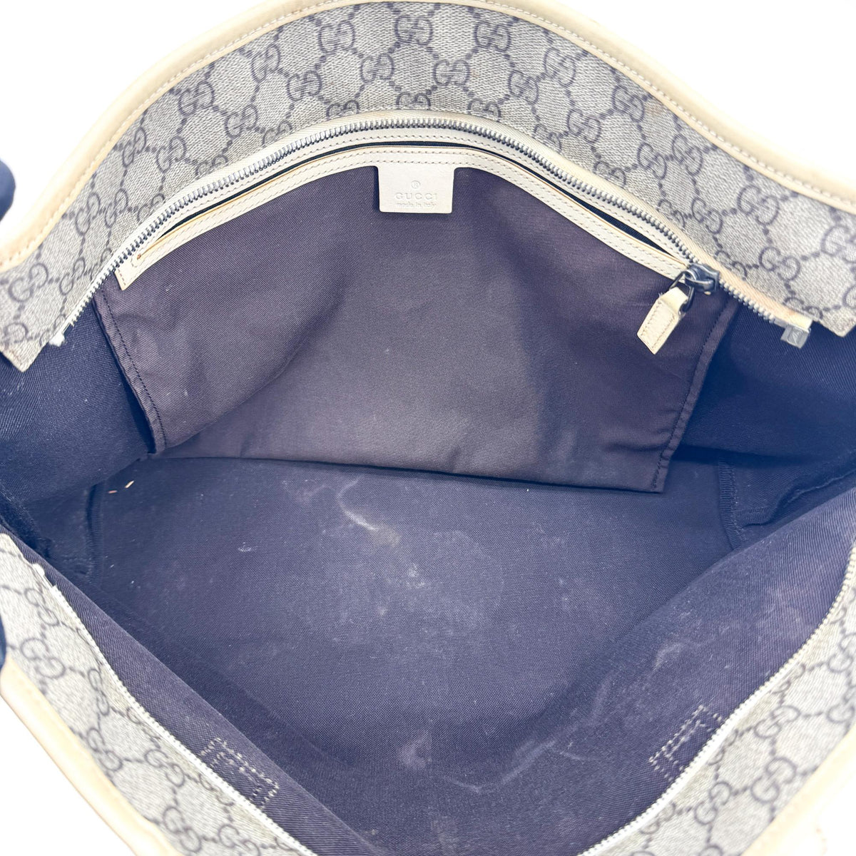 Gucci GG Supreme Canvas Tote Bag Ecru