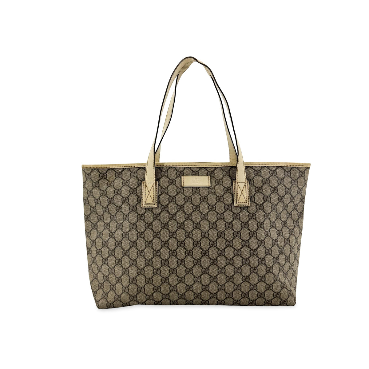 Gucci GG Supreme Canvas Tote Bag Ecru
