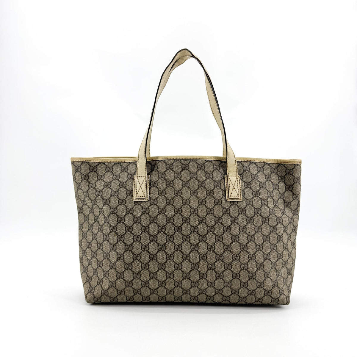 Gucci GG Supreme Canvas Tote Bag Ecru