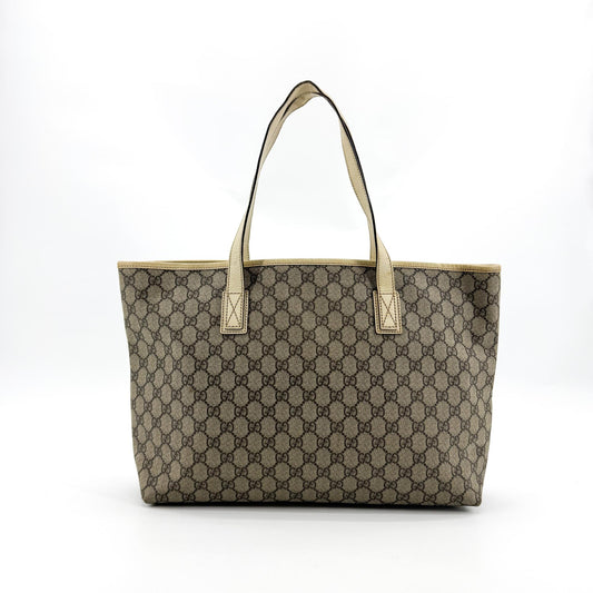 Gucci GG Supreme Canvas Tote Bag Ecru
