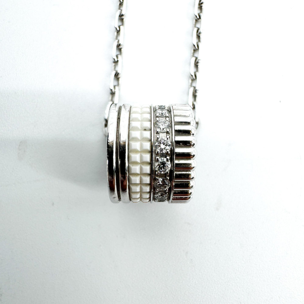 Boucheron Quatre White Edition Pendant White Gold Diamond Ceramic