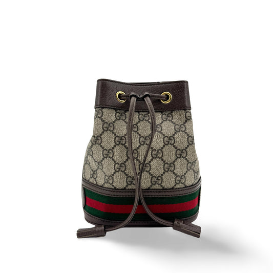 Gucci Ophidia GG Mini Bucket Bag Brown
