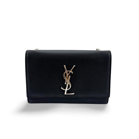Saint Laurent Medium Kate Crossbody Bag Black Silver Hardware