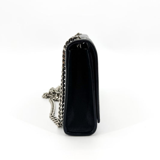 Saint Laurent Medium Kate Crossbody Bag Black Silver Hardware
