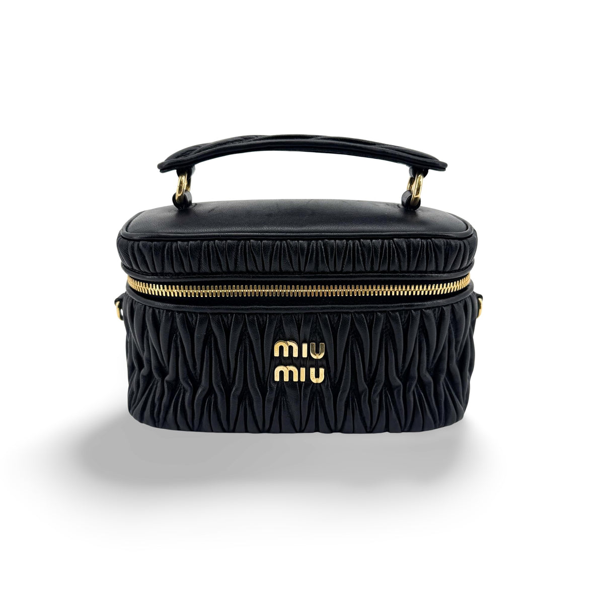 Miu Miu Matelassé Napa Leather Beauty Case Black