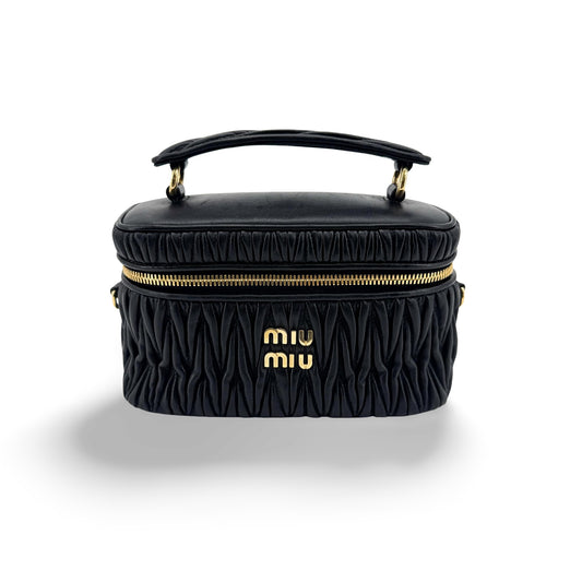 Miu Miu Matelassé Napa Leather Beauty Case Black