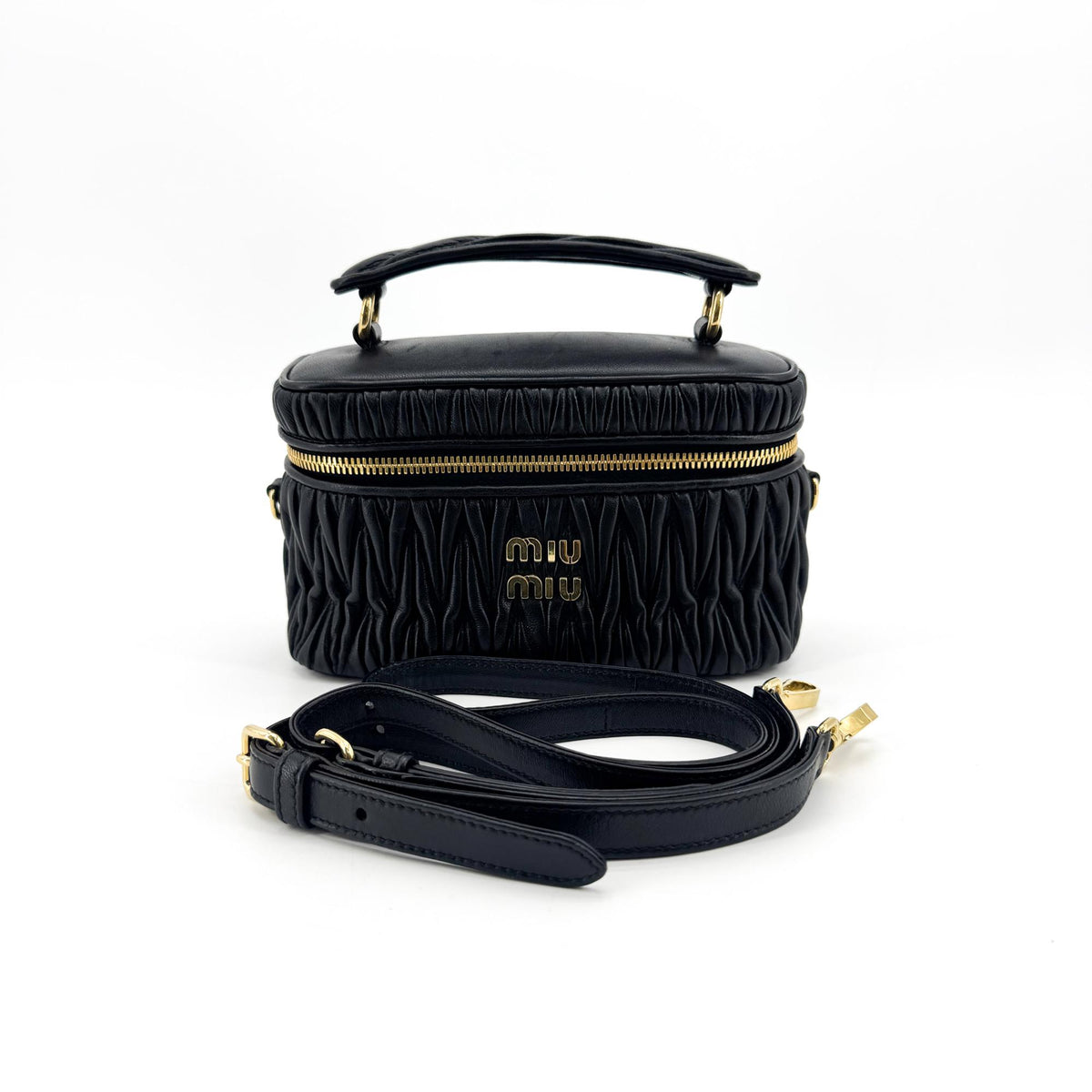 Miu Miu Matelassé Napa Leather Beauty Case Black