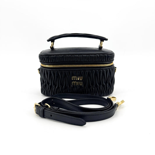 Miu Miu Matelassé Napa Leather Beauty Case Black