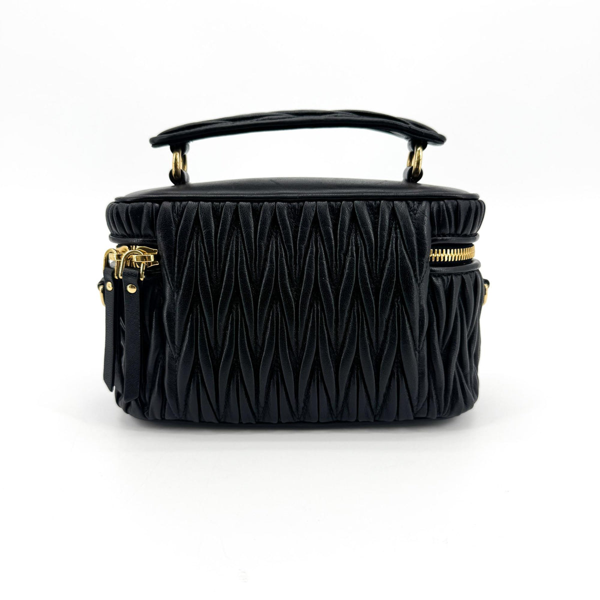 Miu Miu Matelassé Napa Leather Beauty Case Black