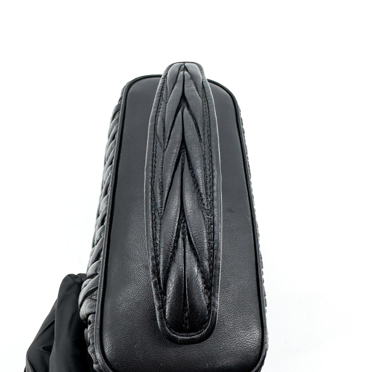 Miu Miu Matelassé Napa Leather Beauty Case Black