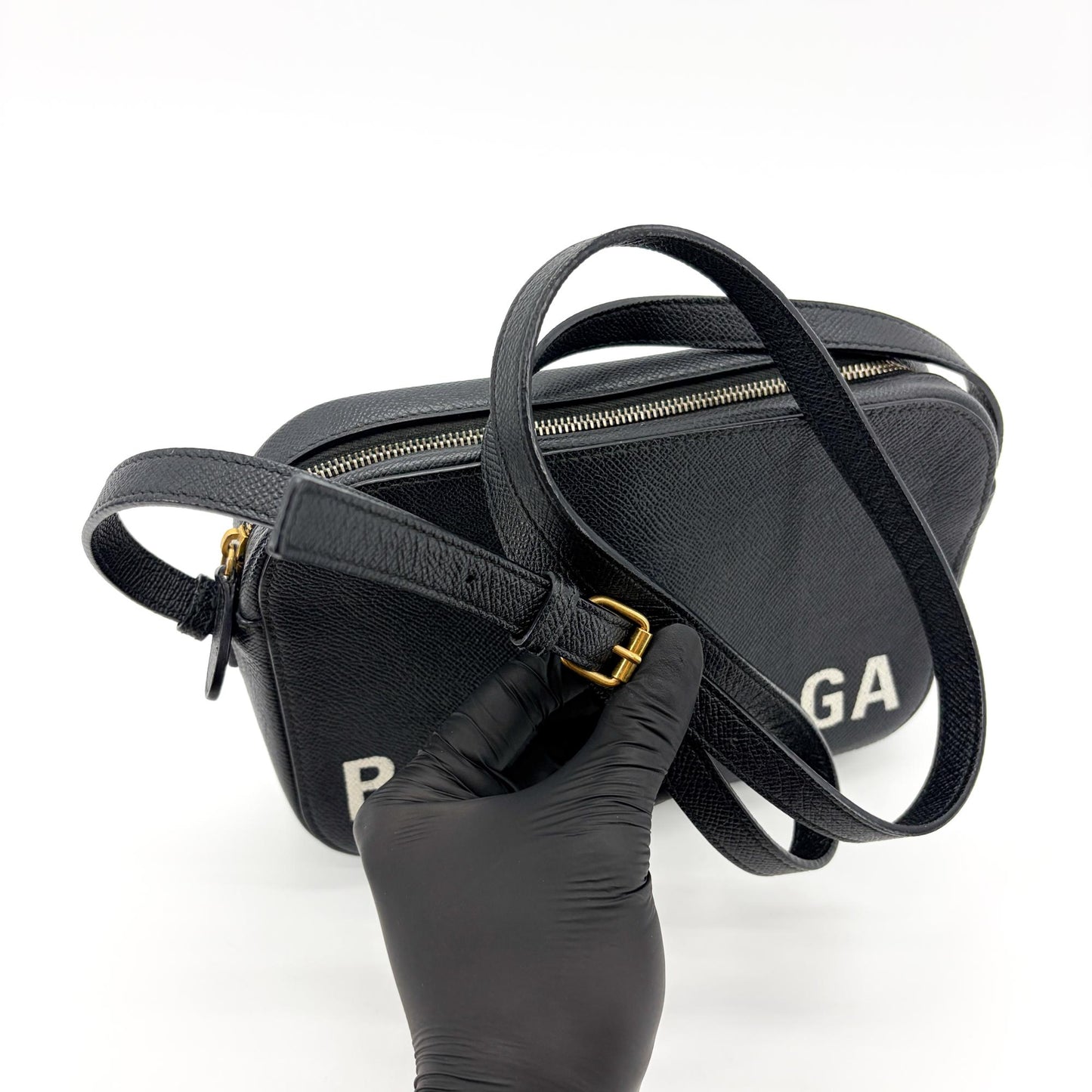 Balenciaga Bill Camera Shoulder Bag Small Black