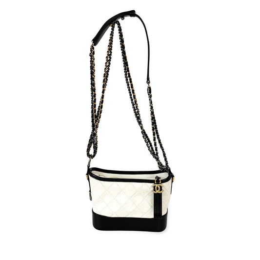 Chanel Gabrielle Small Hobo Bag White and Black 23 Series