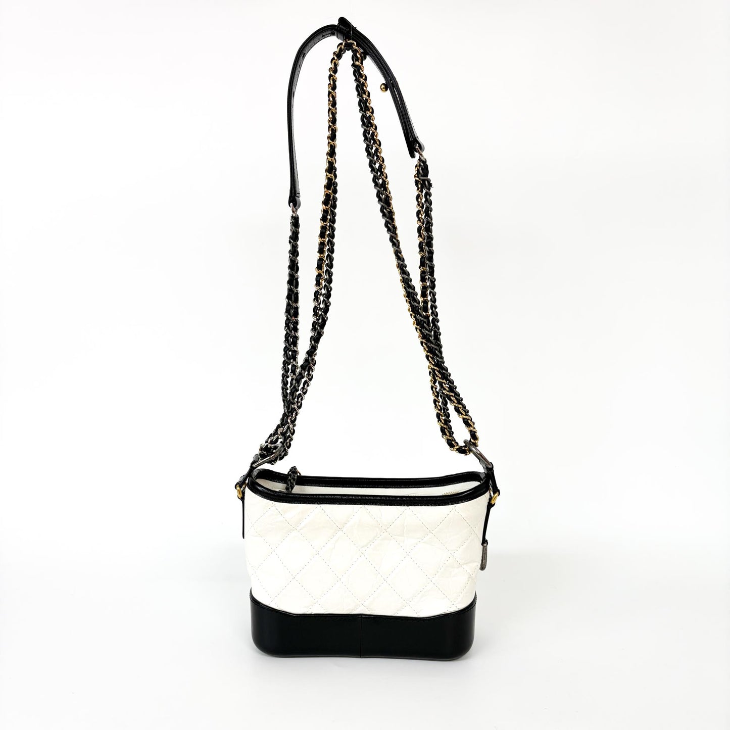 Chanel Gabrielle Small Hobo Bag White and Black 23 Series