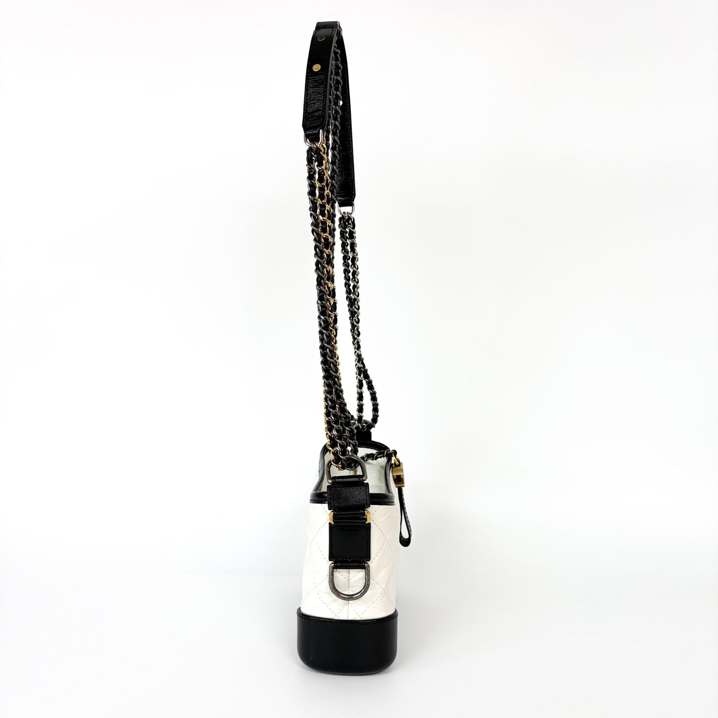 Chanel Gabrielle Small Hobo Bag White and Black 23 Series