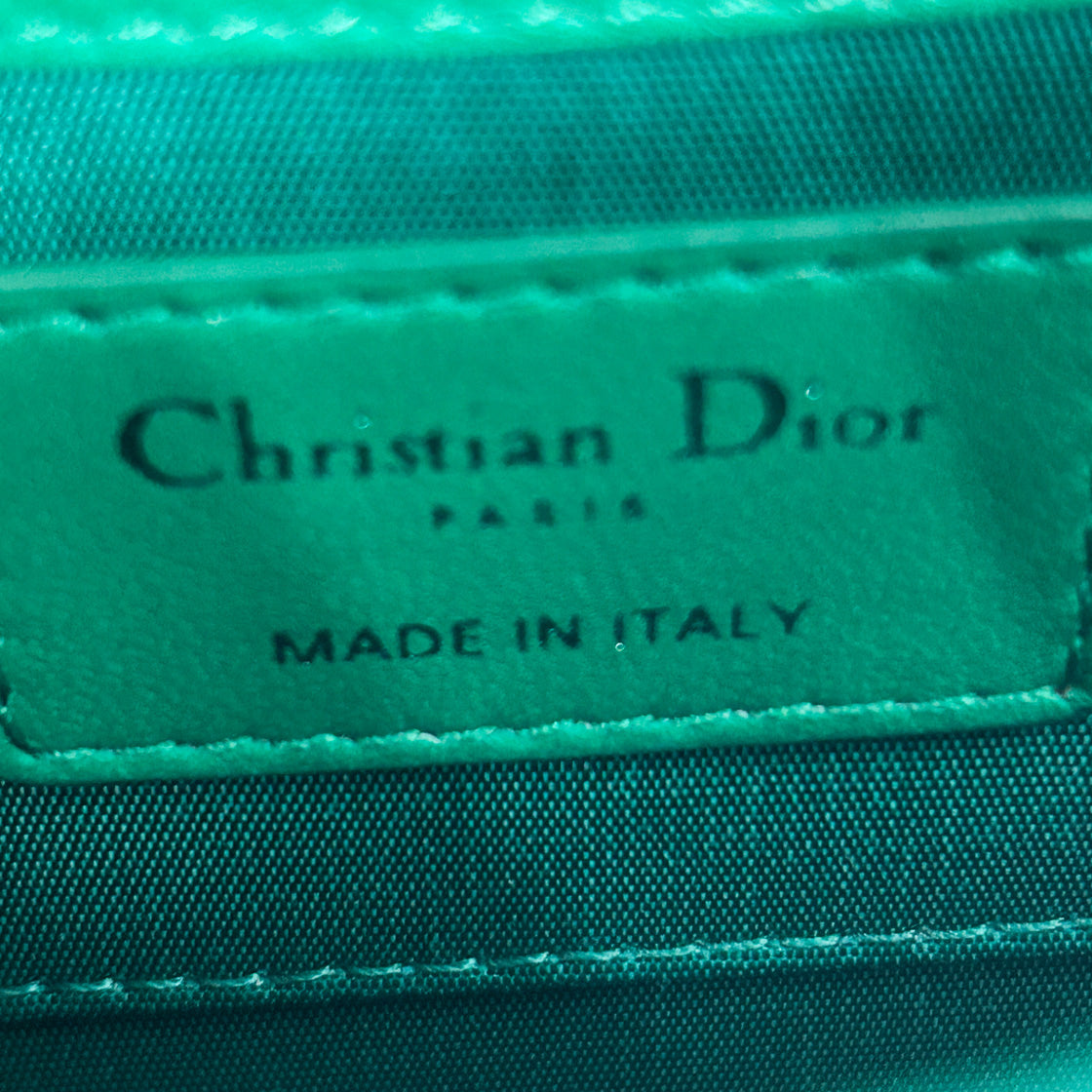 Dior Green Cannage Chain Crossbody Bag