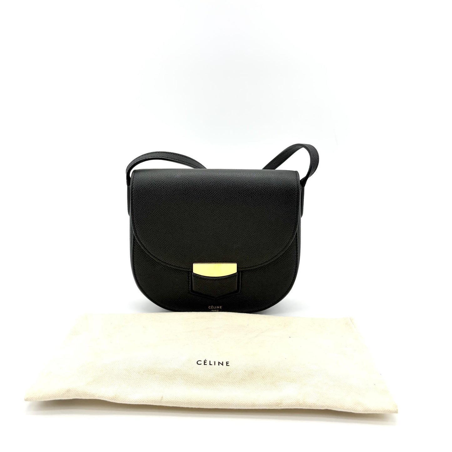 Celine Small Trotter Shoulder Bag Black