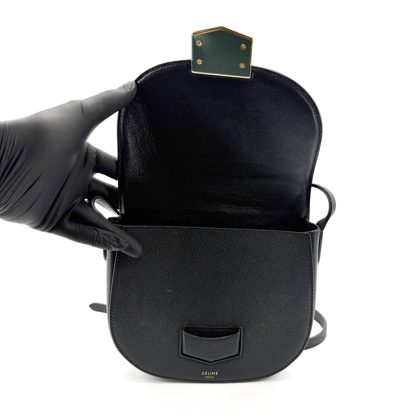 Celine Small Trotter Shoulder Bag Black