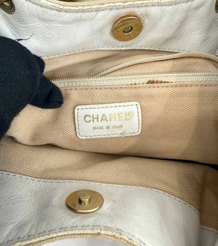 Chanel Beige Fabric Shoulder Bag