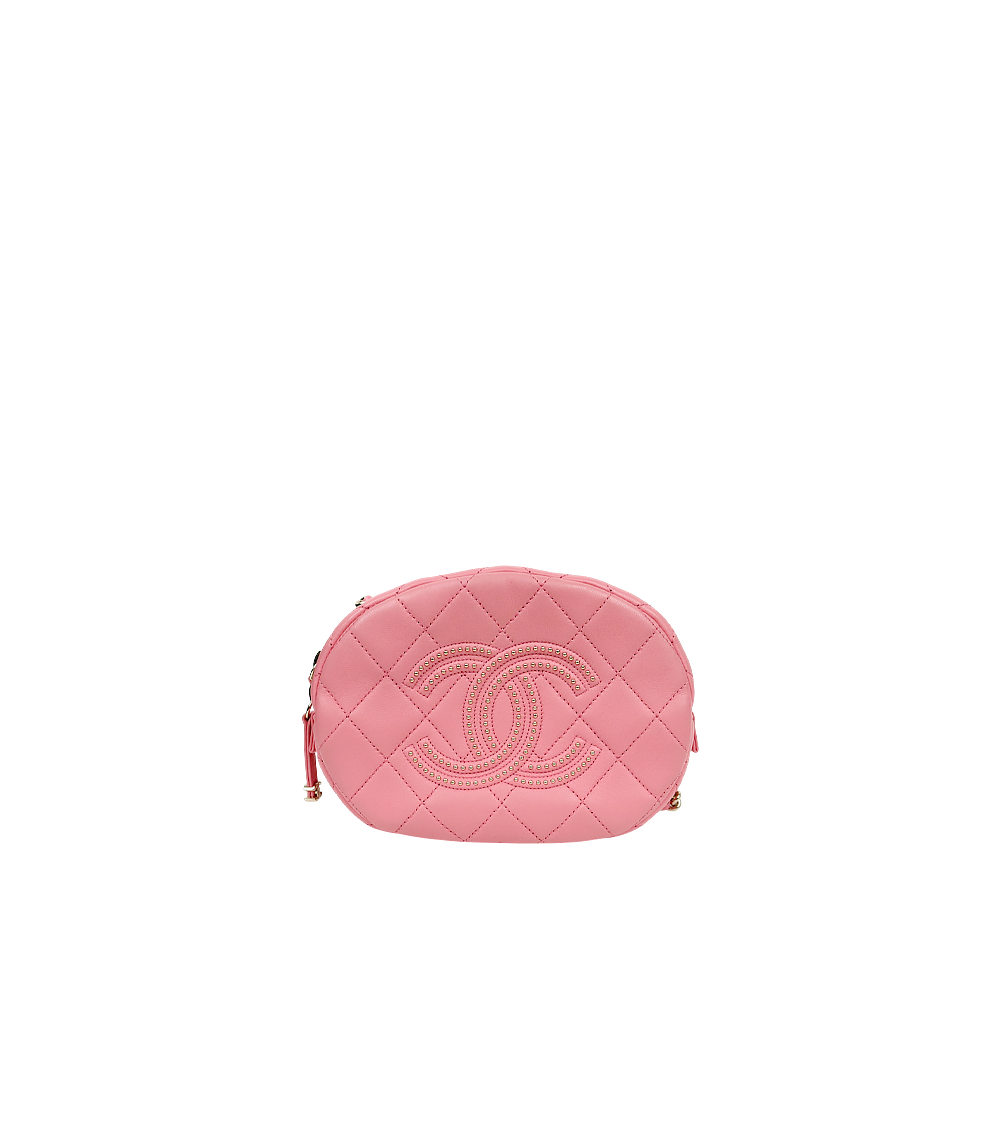 Chanel Pink Quilted Studded Big CC Camera Bag