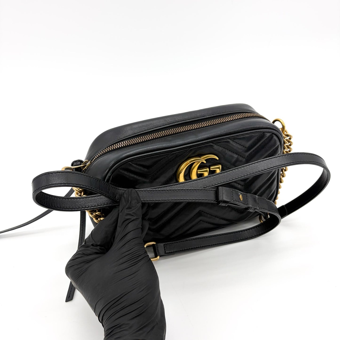 Gucci GG Marmont Matelassé Small Shoulder Bag Black