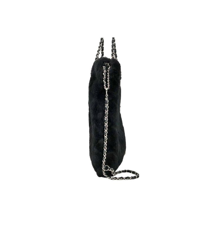 Chanel Navy Shearling Tote