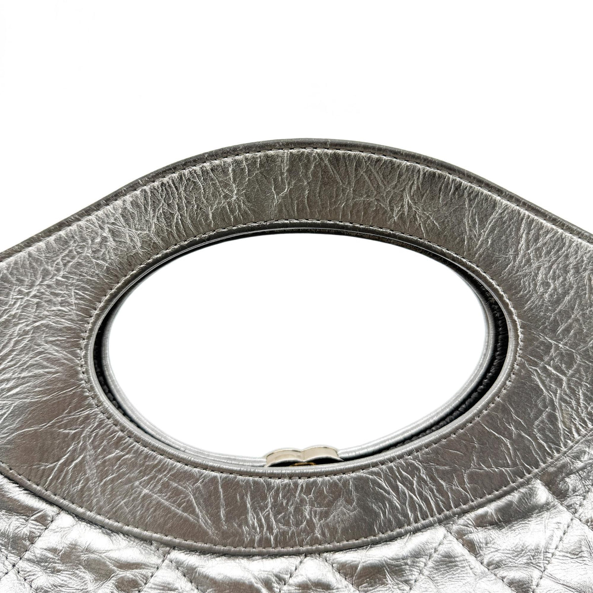 Chanel 31 Small Shopping Bag Silver Aged Calfskin Silver Hardware