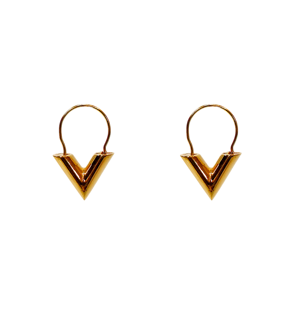 Louis Vuitton Essential V Gold Earrings
