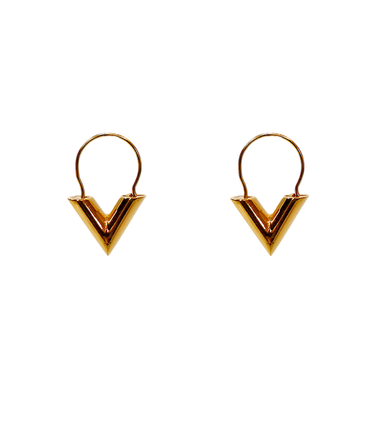 Louis Vuitton Essential V Gold Earrings