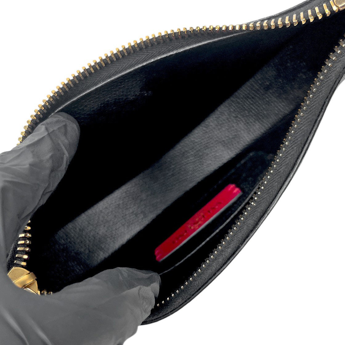 Valentino Black V Logo Hobo Bag