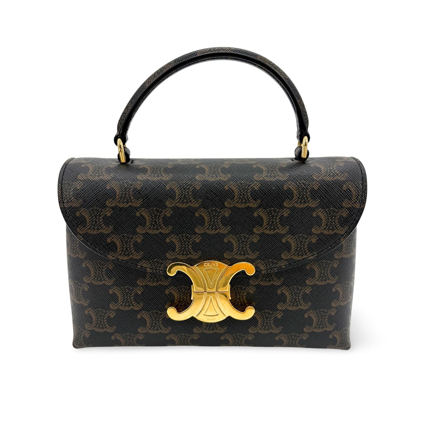 Celine Triomphe Canvas Small Besace 1600 Tan
