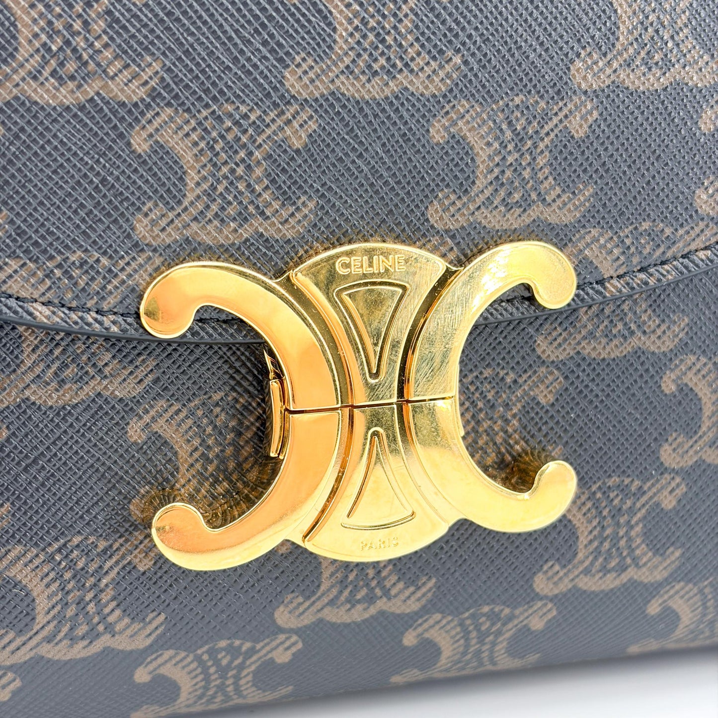 Celine Triomphe Canvas Small Besace 1600 Tan