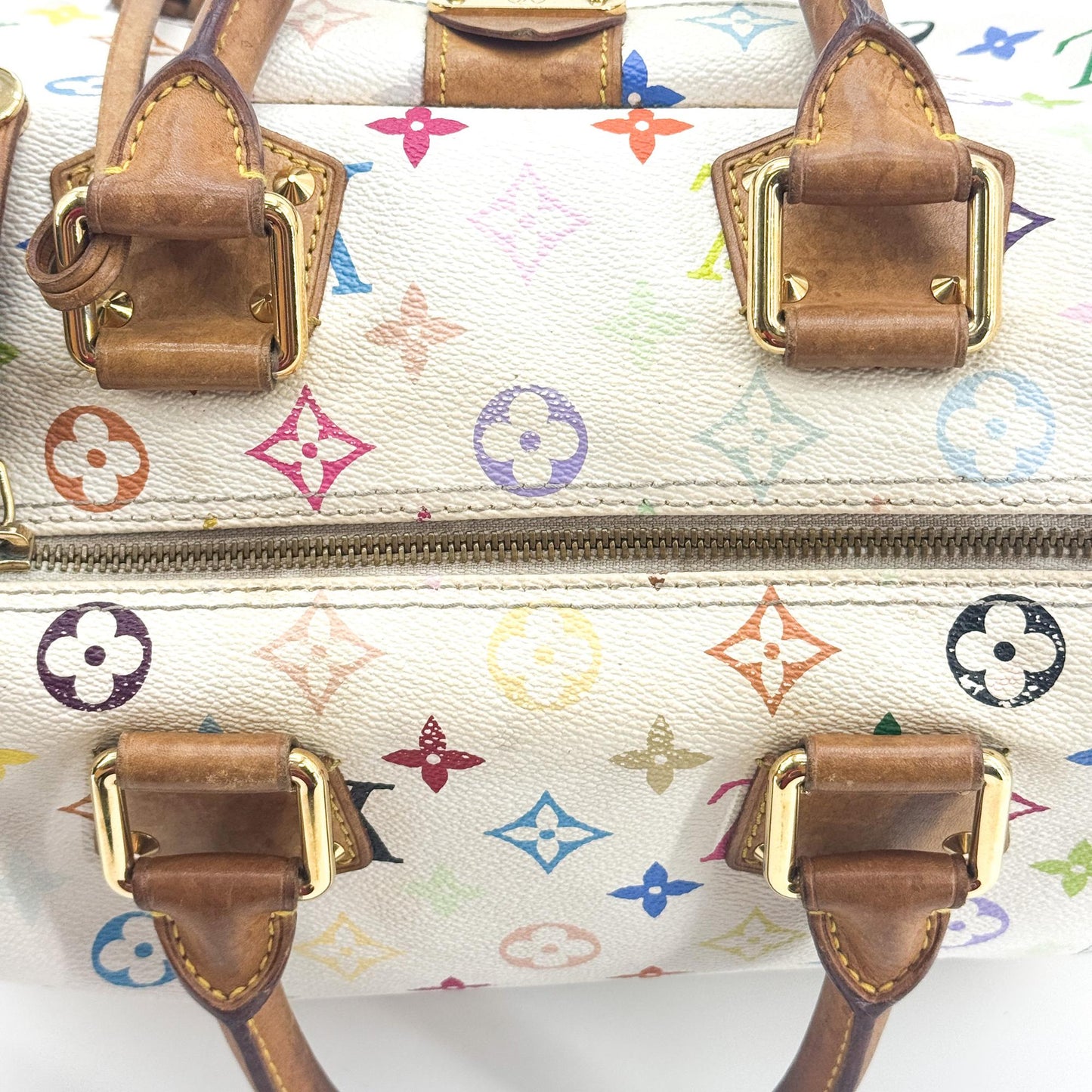 Louis Vuitton Monogram Multicolor White Speedy 30