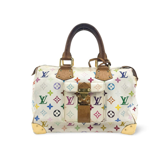 Louis Vuitton Monogram Multicolor White Speedy 30