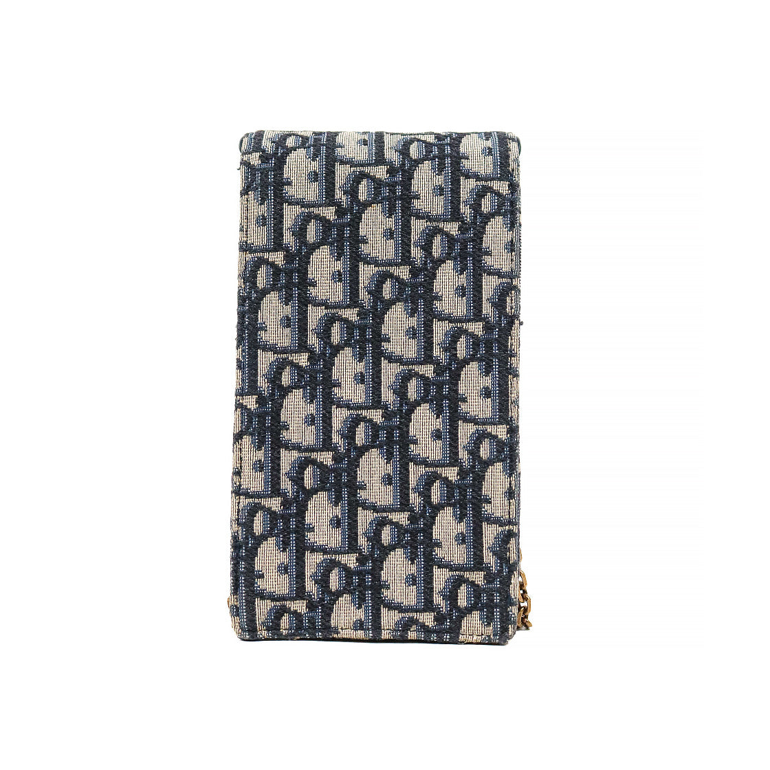 Dior Oblique Canvas Vertical Saddle Phone Holder Chain Crossbody Bag
