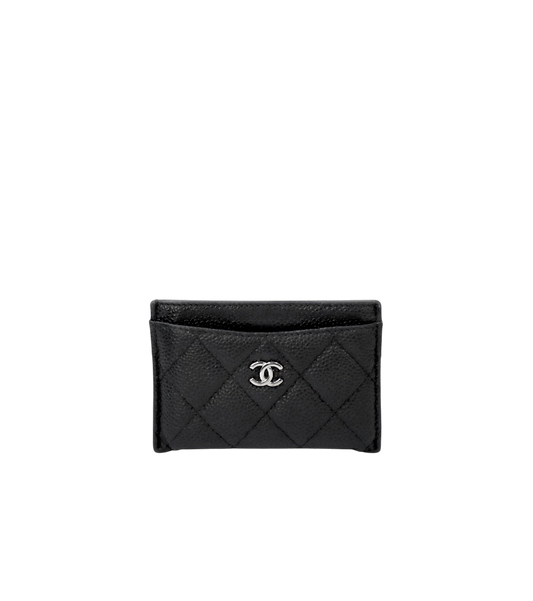 Chanel Black Caviar Skin Card Holder Wallet