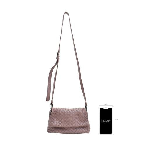 Bottega Veneta Intrecciato Pink Flap Crossbody Bag